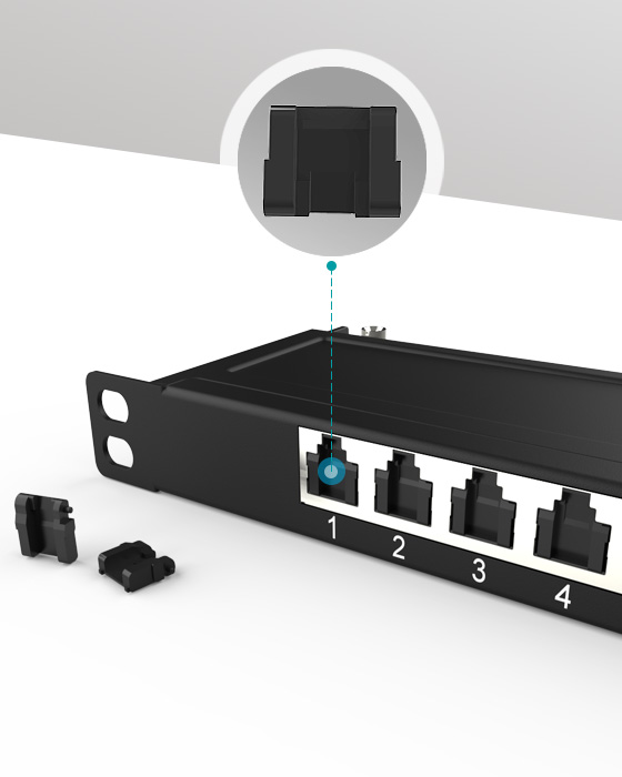 英曼0.5U8口-防塵網絡配線架