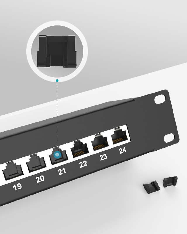 1U24口-屏蔽防塵網絡配線架