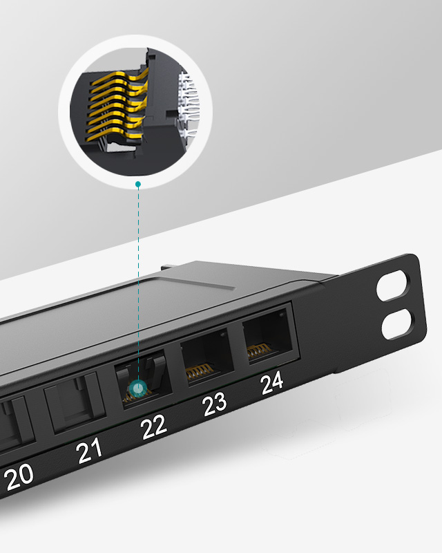 0.5U24口-屏蔽防塵網(wǎng)絡(luò)配線架